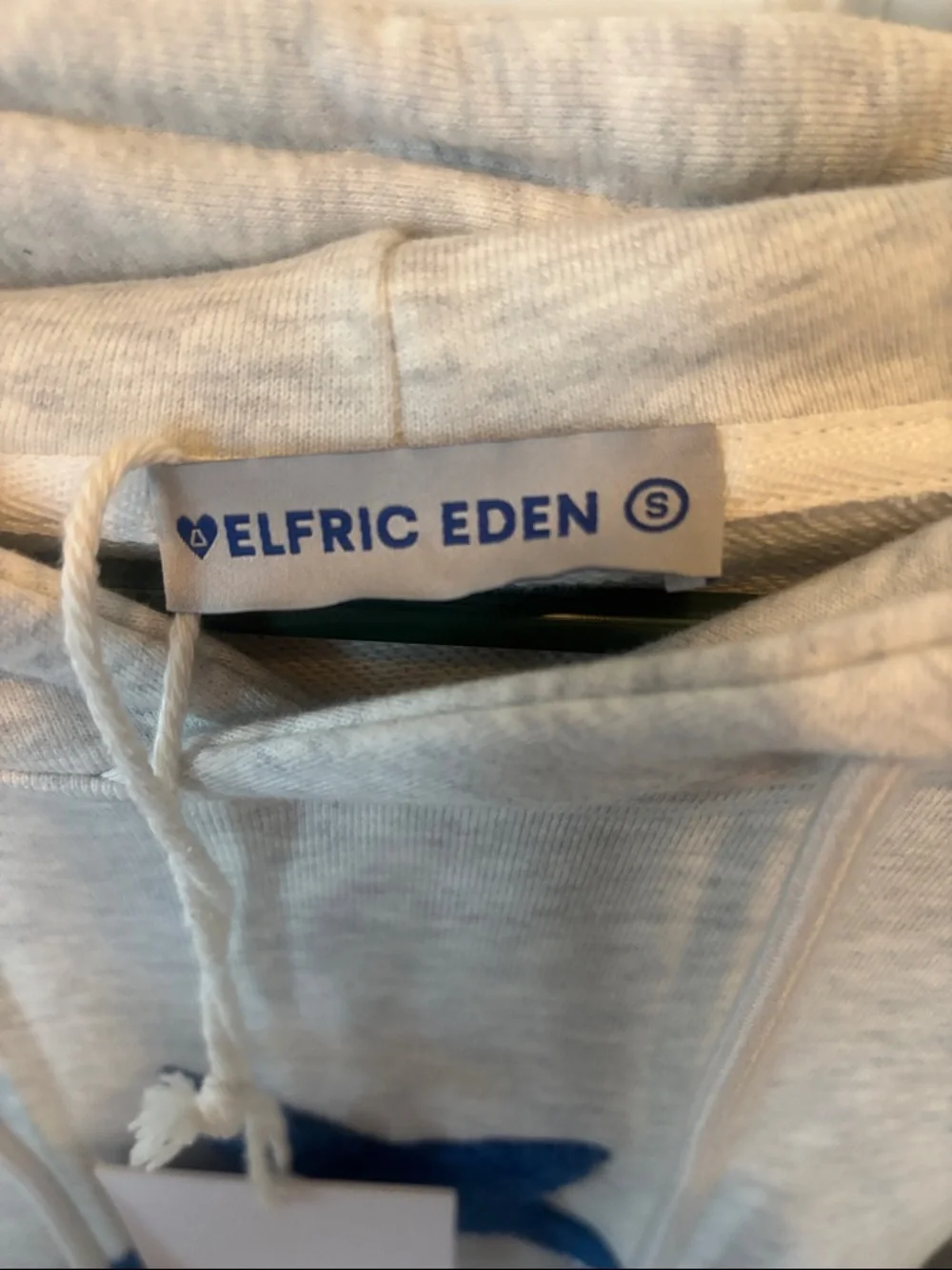 Aelfric Eden Light Gray Hoodie with Blue Accent women’s - Picture 2 of 3